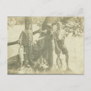 Boys Fishing the Grönt River Vykort