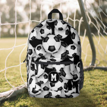 Boys-flickor med monogrammet fotbollar mönster