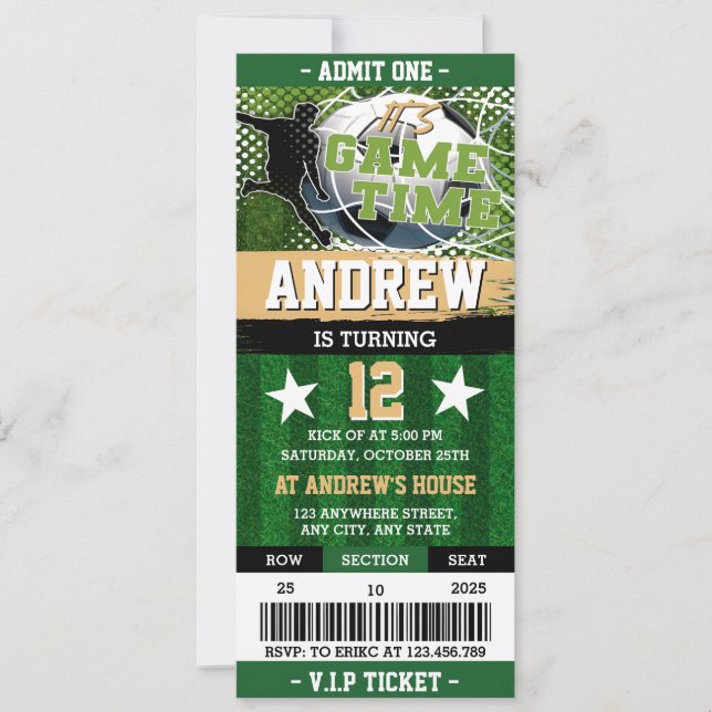 Boys-födelsedag i Biljett Inbjudningar (Framsida)