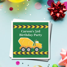 Boys Födelsedagsfest Anpassningsbar Grönt Lastbil