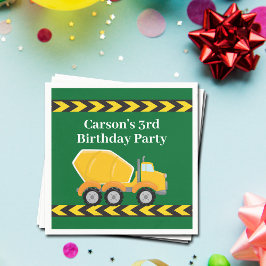 Boys Födelsedagsfest Anpassningsbar Grönt Lastbil Pappersservett