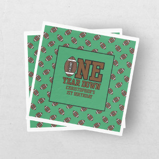 Boys Football First Year Down 1st Birthday Party Pappersservett