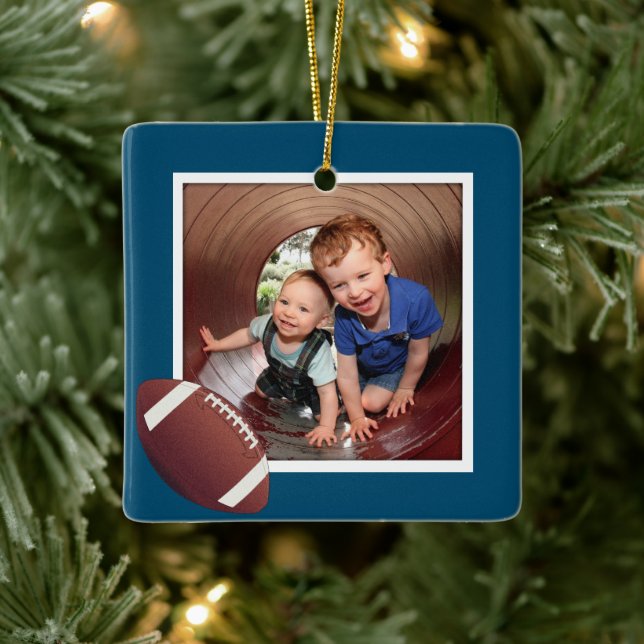 Boys Football Photo jul Ceramic Ornamic Julgransprydnad Keramik (Träd)