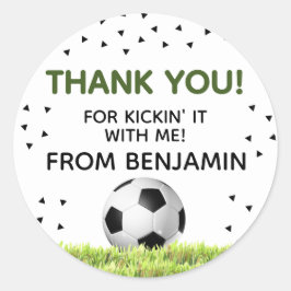 Boys-fotboll idrottsar Barns födelsedag-favoriten Runt Klistermärke