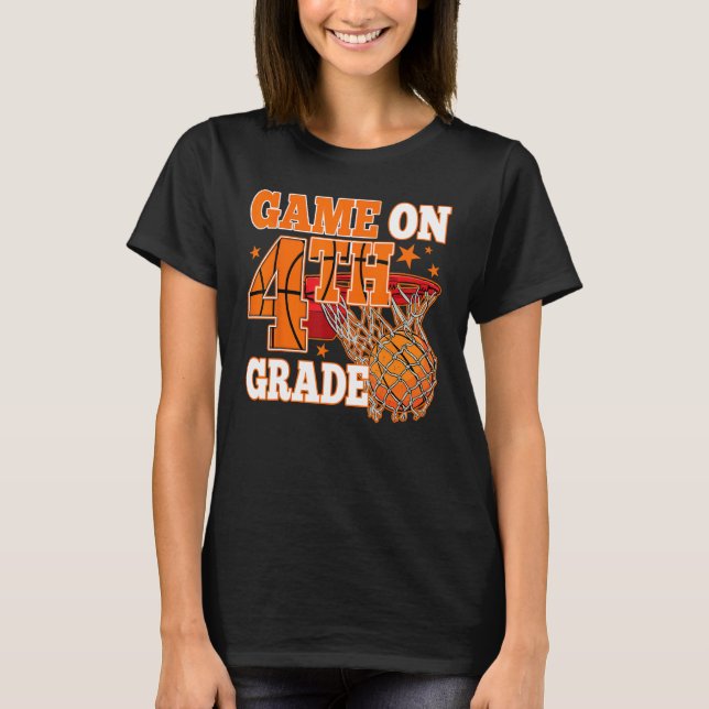 Boys Game den fjärde Klass-basketbollen Back to sc T Shirt (Framsida)