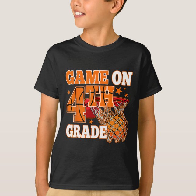 Boys Game den fjärde Klass-basketbollen Back to sc T Shirt (Framsida)