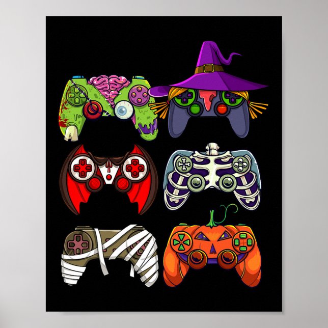 Boys Gamer Skeleton Zombie-spelkontroll - barn Poster (Framsidan)