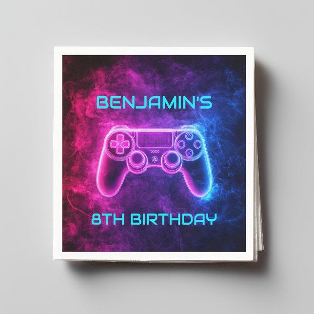 Boys Gaming Controller-Födelsedagsfest Pappersservett (Skapare uppladdad)