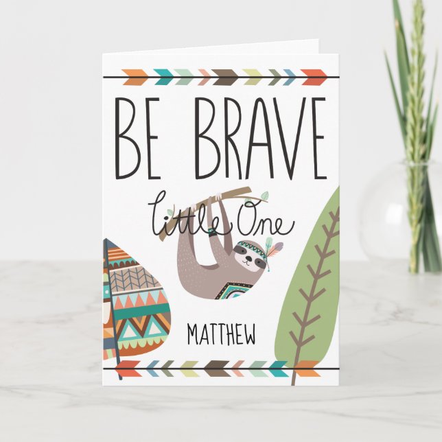 Boys GET WELL SOON Card - stamkortslott MODIGT Kort (Framsida)