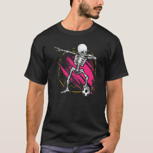 Boys Girls Dabbing Skeleton Soccer Ball T Shirt