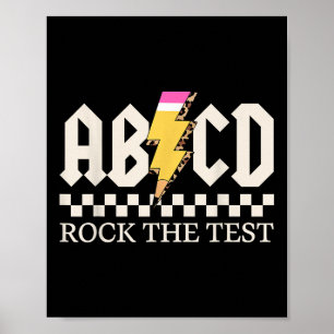 Boys Girls Kids Lärare Sten Sten vid test ABCD T Poster