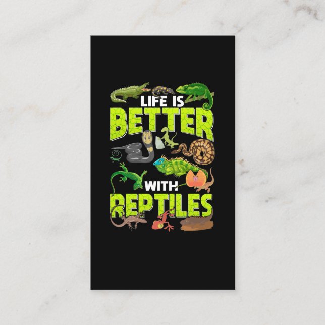 Boys Girls Reptiles Lizard Gecko Bearded Dragon Visitkort (Framsida)