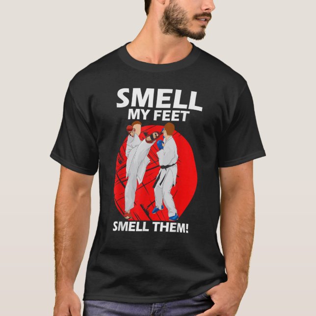 Boys Girls Smell My Feet Smell de Karate Martia T Shirt (Framsida)