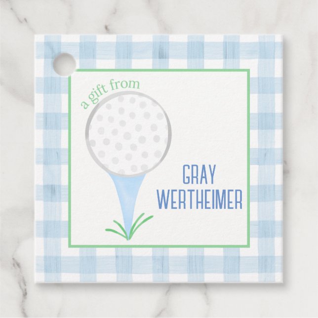 Boys Golf Klubb Gift Märkres Gåvor Etiketter (Framsida)