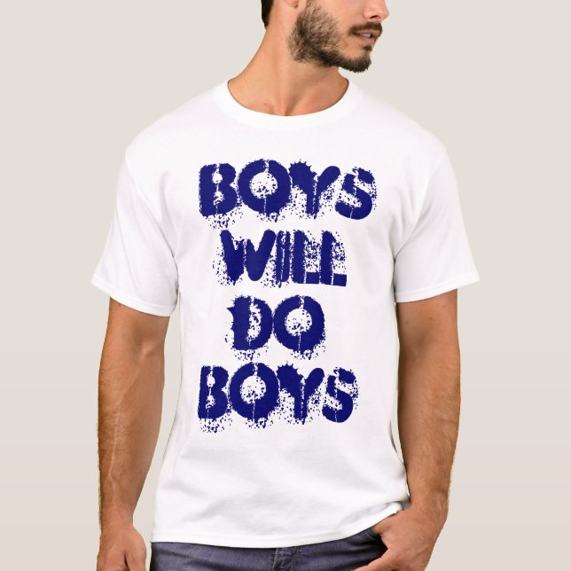 Boys gör BoysGrunge Text Design T-shirt (Framsida)