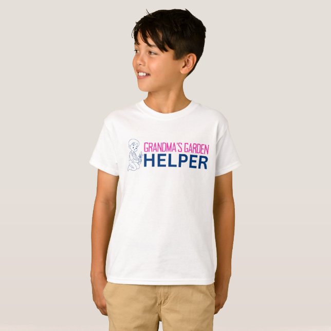 Boy's Grandma's Garden Helper T-Shirt (Hel framsida)