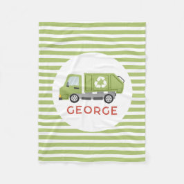 Boys Green Garbage Trash Truck Kids Fleecefilt