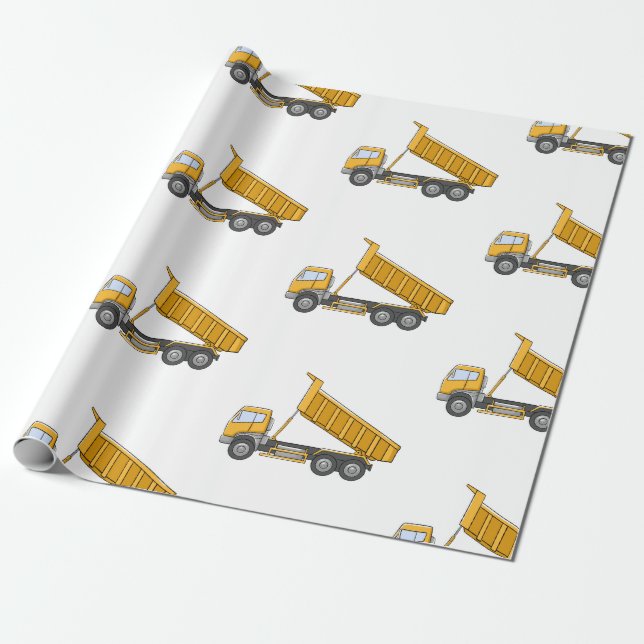 Boys Gult Lastbil Gift Wrapping Papper Presentpapper (Utrullad)