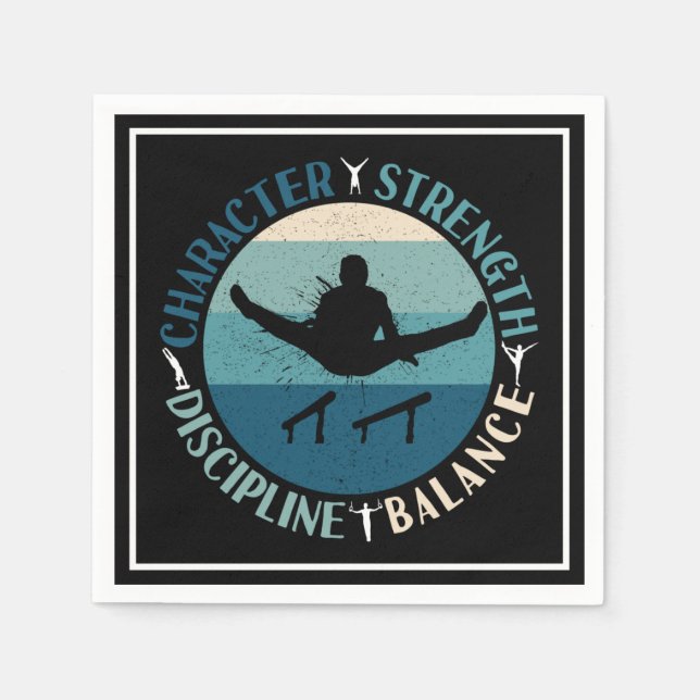 Boys Gymnastics Character Strength Discipline Pappersservett (Framsidan)