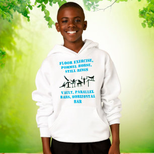 Boys Gymnastics Events Hoodie w/ Hans Namn på bak T Shirt