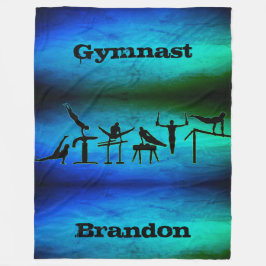 Boys Gymnastics Gymnast Blanket w/ Hans Namn Fleecefilt