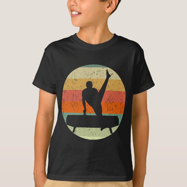 Boys Gymnastics Male Gymnast at Sunset Kids T Shirt (Framsida)