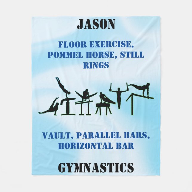 Boys Gymnastics Personlig Fleece Blanket (Framsidan)