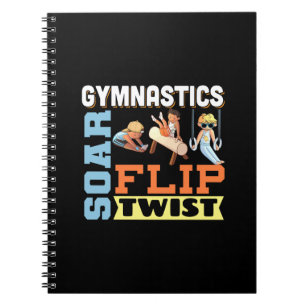 Boys Gymnastics Quote - Soar Flip Twist Anteckningsbok