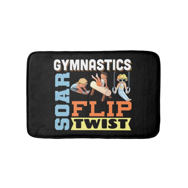 Boys Gymnastics Quote - Soar Flip Twist Badrumsmatta (Framsidan)