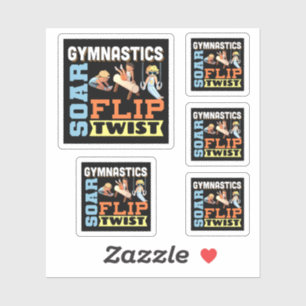 Boys Gymnastics Quote - Soar Flip Twist Klistermärken