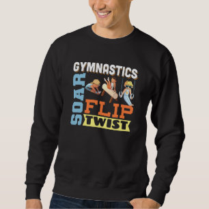 Boys Gymnastics Quote - Soar Flip Twist Lång Ärmad Tröja