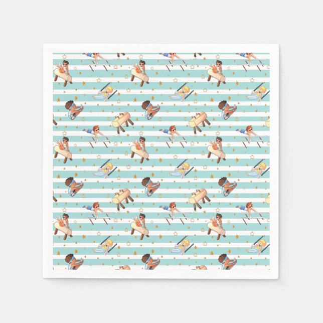 Boys Gymnastics Ringar Parallel Pub Pommel Horse Pappersservett (Framsidan)