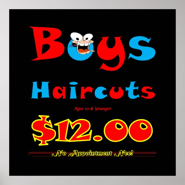 Boys Haircut Sale Poster Matte (Framsidan)