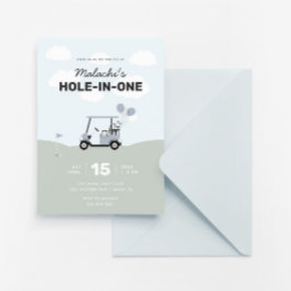 Boys Hål-in-One Golf 1:a födelsedagen Inbjudningar
