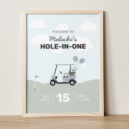Boys Hål-in-One Golf 1:a födelsedagens välkomstsky Poster