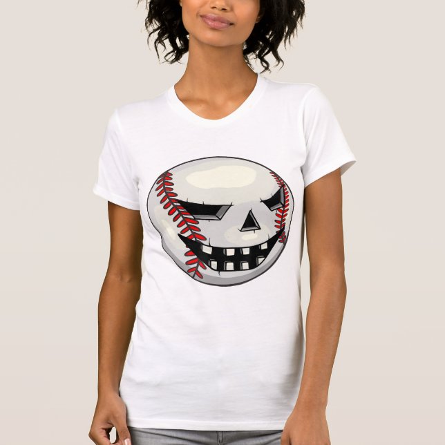 Boys Halloween Jack o lantern Baseball Player T Shirt (Framsida)