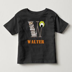 Boys HALLOWEEN Mummy Shirt w Initial W Tee