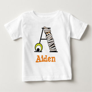 Boys HALLOWEEN Mummy Shirt w Monogram Initial A T-shirt