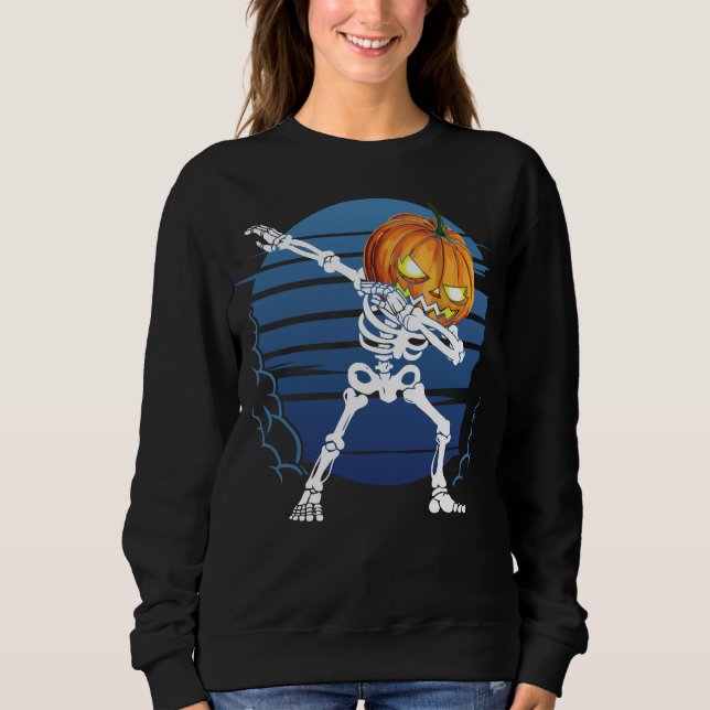Boys Halloween Shirt, Dabbing Skeleton Shirt T (Framsida)