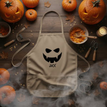 Boys Halloween Spooky Pumpkin Ansikte Apron