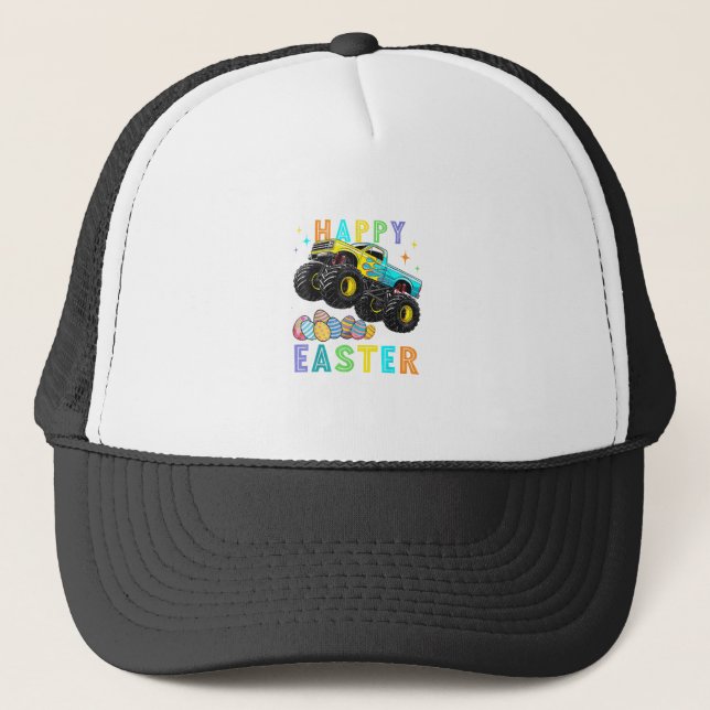 Boys Happy Easter Monster Truck Easter Eggs Toddle Keps (Framsida)