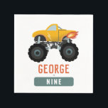 Boys Hett Lastbil Kids Coola Birthday Pappersservett<br><div class="desc">Den här moderna och coola dockan för napkin i nionde födelsedagsfesten har en lastbil med hett flammor. Napkins kan vara personlig med namn och födelsedagspojken. Perfekten som tillägg till din monsterbils hett party!</div>