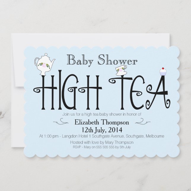 Boys High Tea Baby Shower-inbjudan Inbjudningar (Framsida)
