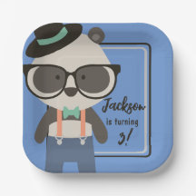 Boys Hipster Mister Panda Bear Birthday
