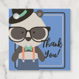 Boys Hipster Mister Panda Bear Birthday Gåvor Etiketter