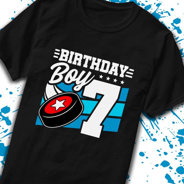 Boys Hockey Birthday 7:e Birthday 7 T Shirt (Skapare uppladdad)