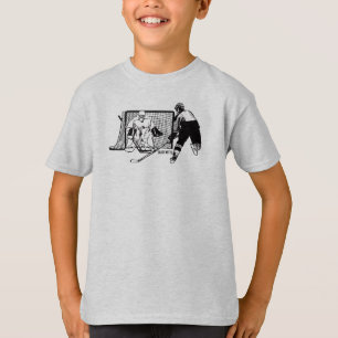 Boys Hockey Shot on Net Bläck Sketch T-shirt