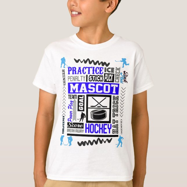 Boys Hockey Terminology in Blue T Shirt (Framsida)