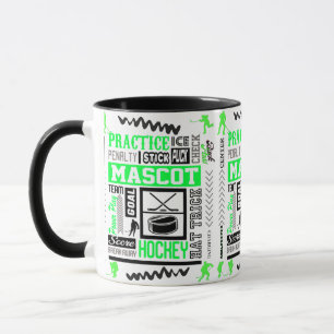 Boys Hockey Terminology Neon Grönt Mugg