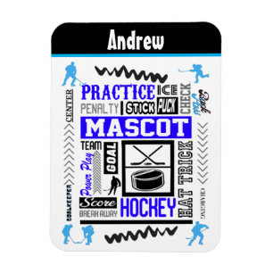 Boys Hockey Terminology Personlig Blue Magnet